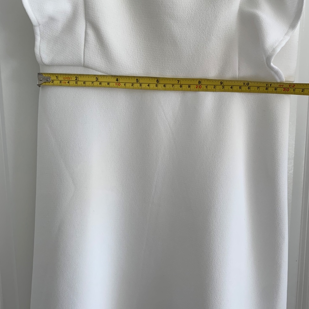 BCBGeneration Double Weave Ruffle Sleeve White Dress - Picture 5 of 9